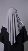 Gri Pratik Hazır Geçmeli Tesettür Eşarp Sandy Kumaş Yırtmaçlı Düz Hijab - Hürrem Bone 2310_15