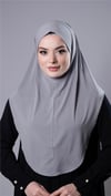 Gri Pratik Hazır Geçmeli Tesettür Eşarp Sandy Kumaş Düz Hijab - Hürrem Bone 2308_15