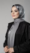 Gri Şerit Çizgili Şal Viskon Kumaş Bursa Dolama - Hürrem Bone 202109_15