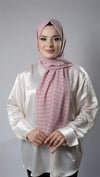 Gül Kurusu Desenli Şal Şifon Kumaş Kareli Çizgili - Hürrem Bone 202107_18