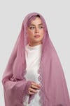 Gül Kurusu Namaz Başörtüsü Şal Şifon Güpürlü - Hürrem Bone 202106_18