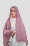 Gül Kurusu Namaz Başörtüsü Şal Şifon Güpürlü - Hürrem Bone 202106_18
