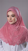 Gül Kurusu Pratik Hazır Geçmeli Tesettür Eşarp Fukuro Kumaş Piliseli Çiçek Desenli Lazer Kesim - Hürrem Bone 1829_18