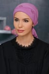 Gül Kurusu Pratik Hazır Geçmeli Tesettür Bone Sandy Kumaş Güllü Boncuklu İşlemeli - Hürrem 1206