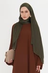 Haki Düz Klasik Şal Turlu Polyester Lüx Janjan - Hürrem Bone 202126_09