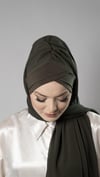 Haki Pratik Hazır Geçmeli Bone Şal Şifon Kendinden Boneli İki Bantlı - Hürrem Bone 1452_09