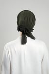 Haki Pratik Hazır Geçmeli Tesettür Bone Sandy Kumaş Pileli Nervürlü Güllü - Hürrem Bone 1806_09