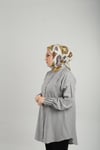 Hardal Desenli Eşarp Bambu Yaprak Dijital Baskılı - Hürrem Bone 202204_43