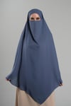 İndigo Pratik Hazır Geçmeli Tesettür Eşarp Krep Bağcıklı Sufle Hijab - Hürrem Bone 2313_34