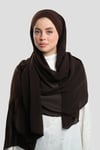 Kahve Arkadan Bağlamalı AquaLina Şal Hafif Suya Dayanıklı Şifon Çapraz Üç Bantlı - Hürrem Bone 2514_14