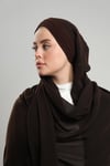 Kahve Arkadan Bağlamalı AquaLina Şal Hafif Suya Dayanıklı Şifon Çapraz Üç Bantlı - Hürrem Bone 2514_14