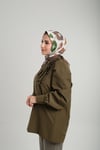 Kahve Desenli Eşarp Bambu Yaprak Dijital Baskılı - Hürrem Bone 202204_14