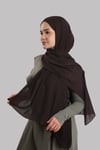 Kahve Düz Klasik Modal İtalyan Dikişli Şal Viskon Sade - Hürrem Bone 202127_14