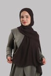 Kahve Düz Klasik Modal İtalyan Dikişli Şal Viskon Sade - Hürrem Bone 202127_14