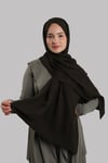 Kahve Düz Klasik Ria Şal İtalyan Dikişli Pamuk Caz Sade - Hürrem Bone 202130_14
