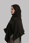 Kahve Düz Klasik Ria Şal İtalyan Dikişli Pamuk Caz Sade - Hürrem Bone 202130_14