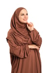 Kahve İki Parça Namaz Elbisesi Viskon Düz - Hürrem Bone 2504_14