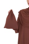 Kahve Tek Parça Namaz Elbisesi Viskon Düz - Hürrem Bone 2503_14