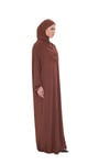 Kahve Tek Parça Namaz Elbisesi Viskon Düz - Hürrem Bone 2503_14