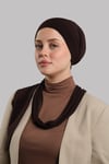Kahve Versa Kuyruklu Pratik Tesettür Bone Sandy Büzgülü - Hürrem Bone 2515_14