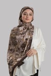 Kahve Zera Şal Koleksiyon İtalyan Dikişli Mucize Kumaş Çiçek Desenli - Hürrem Bone 202133_14