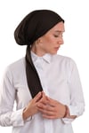 Kahverengi Arkadan Bağlamalı Pratik Eşarp Bone Poliviskon Düz - Hürrem Bone 2517_14