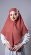 Kiremit Pratik Hazır Geçmeli Tesettür Eşarp Pamuk Caz Kumaş Düz Hijab - Hürrem Bone 2306_05