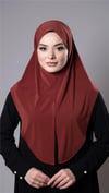 Kiremit Pratik Hazır Geçmeli Tesettür Eşarp Sandy Kumaş Yırtmaçlı Düz Hijab - Hürrem Bone 2310_05