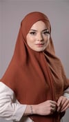 Kiremit Pratik Hazır Geçmeli Tesettür Eşarp Aerobin Kumaş Çapraz Hijab - Hürrem Bone 2307_05