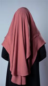 Kiremit Pratik Hazır Geçmeli Tesettür Eşarp Pamuk Caz Kumaş Çift Katlı Çapraz Hijab - Hürrem Bone 2304_05