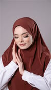 Kiremit Pratik Hazır Geçmeli Tesettür Eşarp Sandy Kumaş Düz Hijab - Hürrem Bone 2308_05