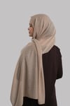 Koyu Bej Düz Klasik Modal İtalyan Dikişli Şal Viskon Sade - Hürrem Bone 202127_44