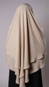 Koyu Bej Pratik Hazır Geçmeli Tesettür Eşarp Medine İpeği Kumaş Arkadan Bağlamalı Çift Katlı Sufle Hijab - Hürrem Bone 2302_44
