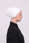 Krem Arkadan Bağlamalı Tesettür Bone Viskon Kumaş Dikişsiz Geçmeli Likralı İç Bone - Hürrem Bone 3010_40