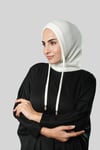 Krem Bağcıklı Peluş Balaklava Boyunluklu Bere Jakar Düz - Hürrem Bone 2327_40