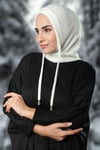 Krem Bağcıklı Peluş Balaklava Boyunluklu Bere Jakar Düz - Hürrem Bone 2327_40