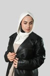 Krem Bağcıklı Peluş Salaş Balaklava Boyunluklu Bere Jakar Düz - Hürrem Bone 2328_40