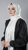 Krem Çizgili Şal Viskon Kumaş Bursa Dolama - Hürrem Bone 202110_40