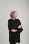 Krem Desenli Eşarp Bambu Etnik Çiçek Dijital Baskılı - Hürrem Bone 202202_40