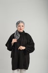 Krem Desenli Eşarp Kesik Elyaf Pamuksu Leopar Dijital Baskılı - Hürrem Bone 202201_40