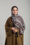 Krem Desenli Şal Kesik Elyaf Pamuksu Etnik Dijital Baskılı - Hürrem Bone 202122_40
