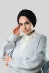 Krem Gömlek Yakalı Boyunluk Terikoton Taşlı İncili - Hürrem Bone 1022_40