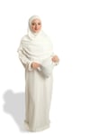 Krem İki Parça Namaz Elbisesi Dokuma Kendinden Desenli - Hürrem Bone 2502_40