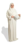 Krem İki Parça Namaz Elbisesi Viskon Düz - Hürrem Bone 2504_40