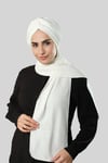 Krem Kışlık Kendinden Atkılı Peluş Tesettür Bone Jakar Düz - Hürrem Bone 2329_40
