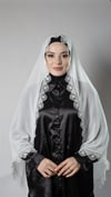 Krem Namaz Başörtüsü Şal Şifon Kumaş Güpürlü - Hürrem Bone 202106_40