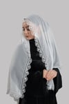 Krem Nikah Namaz Başörtüsü Şal Şifon Boncuklu Güpürlü - Hürrem Bone 202131_40