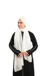 Krem Pratik Hazır Geçmeli Bone Şal Şifon Drapeli - Hürrem Bone 2507_40