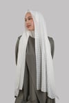 Krem Pratik Hazır Geçmeli Şal Desenli Şifon Hijab Boneli - Hürrem Bone 2415_40