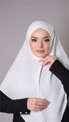Krem Pratik Hazır Geçmeli Tesettür Eşarp Aerobin Kumaş Düz Hijab - Hürrem Bone 2309_40